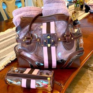 Juicy Couture vinyl and leather beach bag